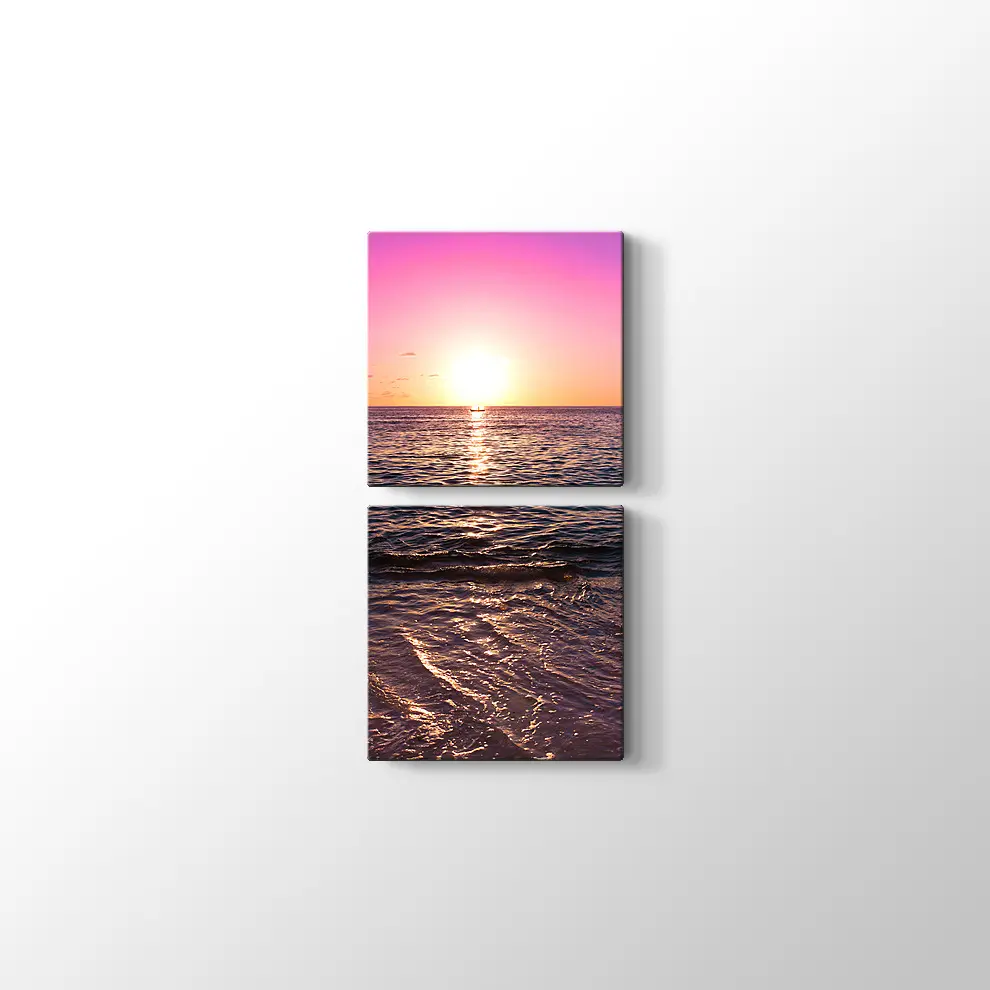 Deniz ve Günbatımı Kanvas Tablo