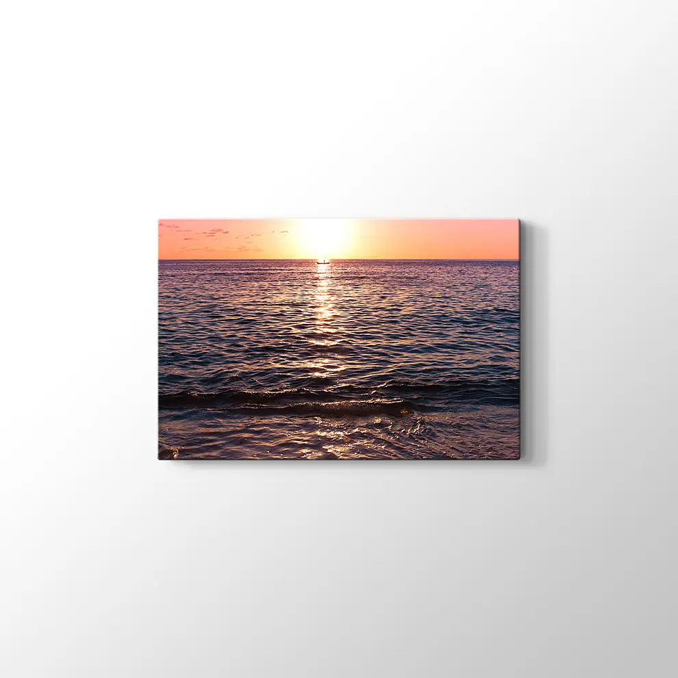 Deniz ve Günbatımı Kanvas Tablo