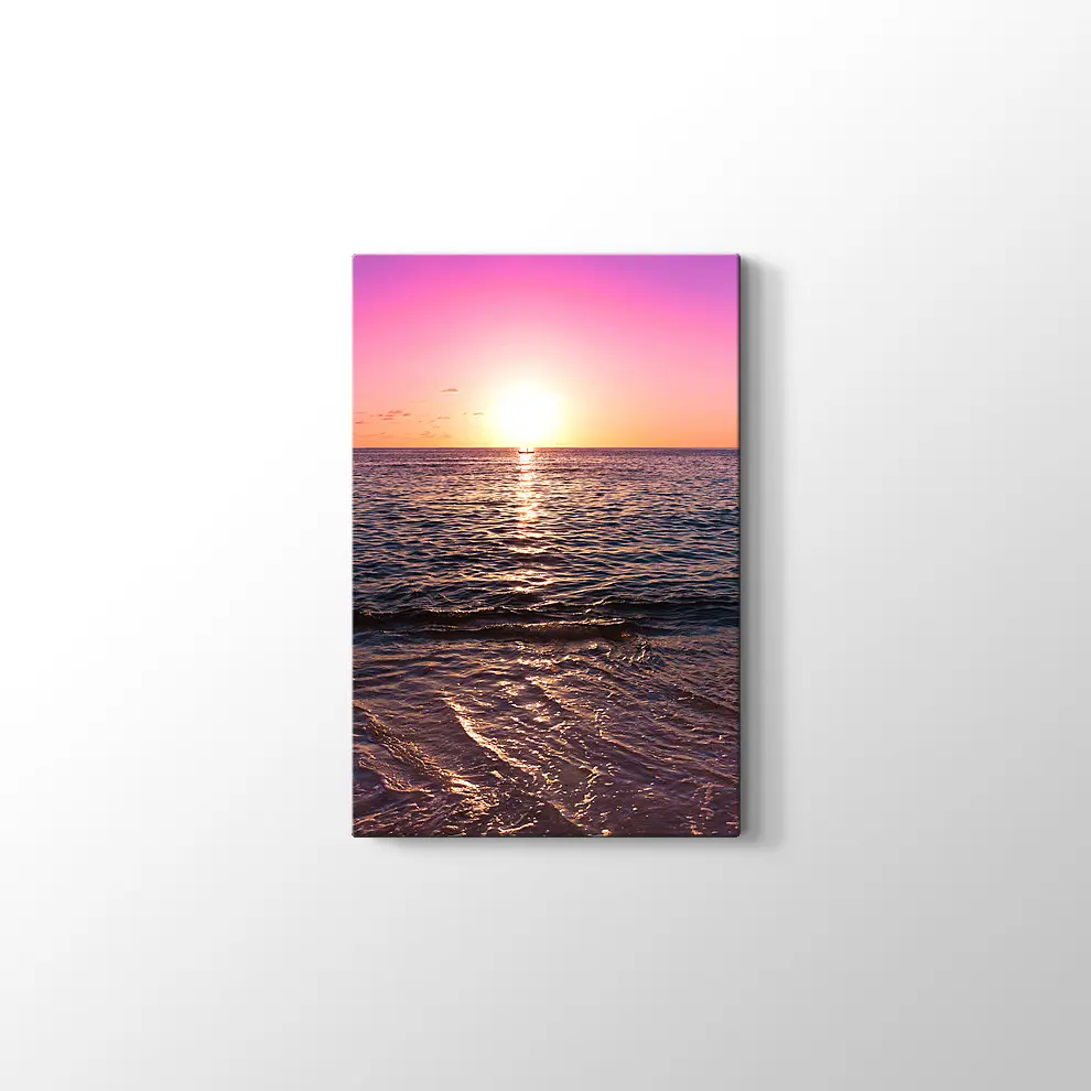 Deniz ve Günbatımı Kanvas Tablo