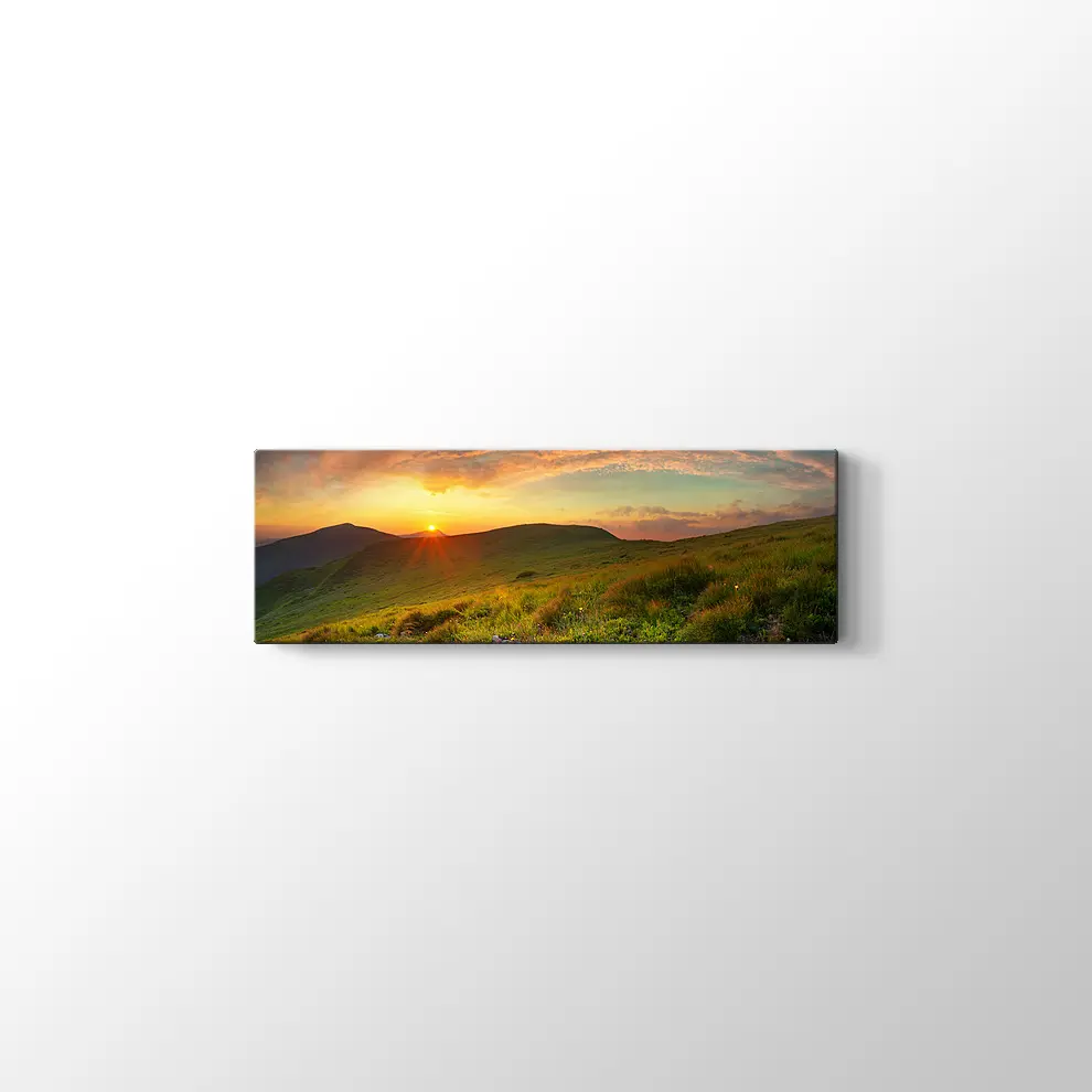 Günbatımında Dağlar Kanvas Tablo