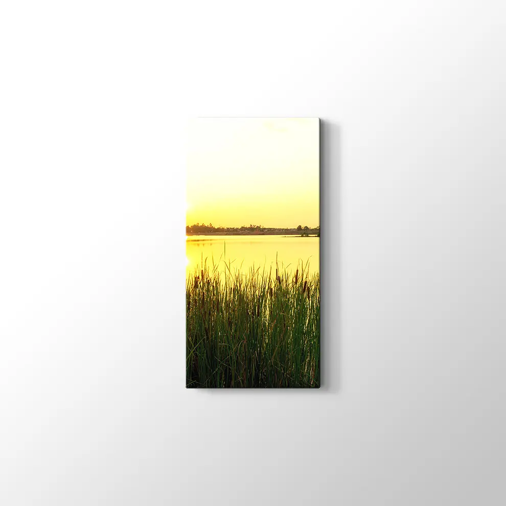 Sakin Göl ve Günbatımı Kanvas Tablo
