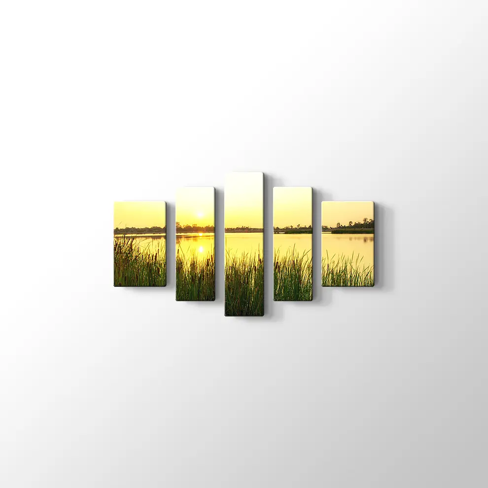 Sakin Göl ve Günbatımı Kanvas Tablo