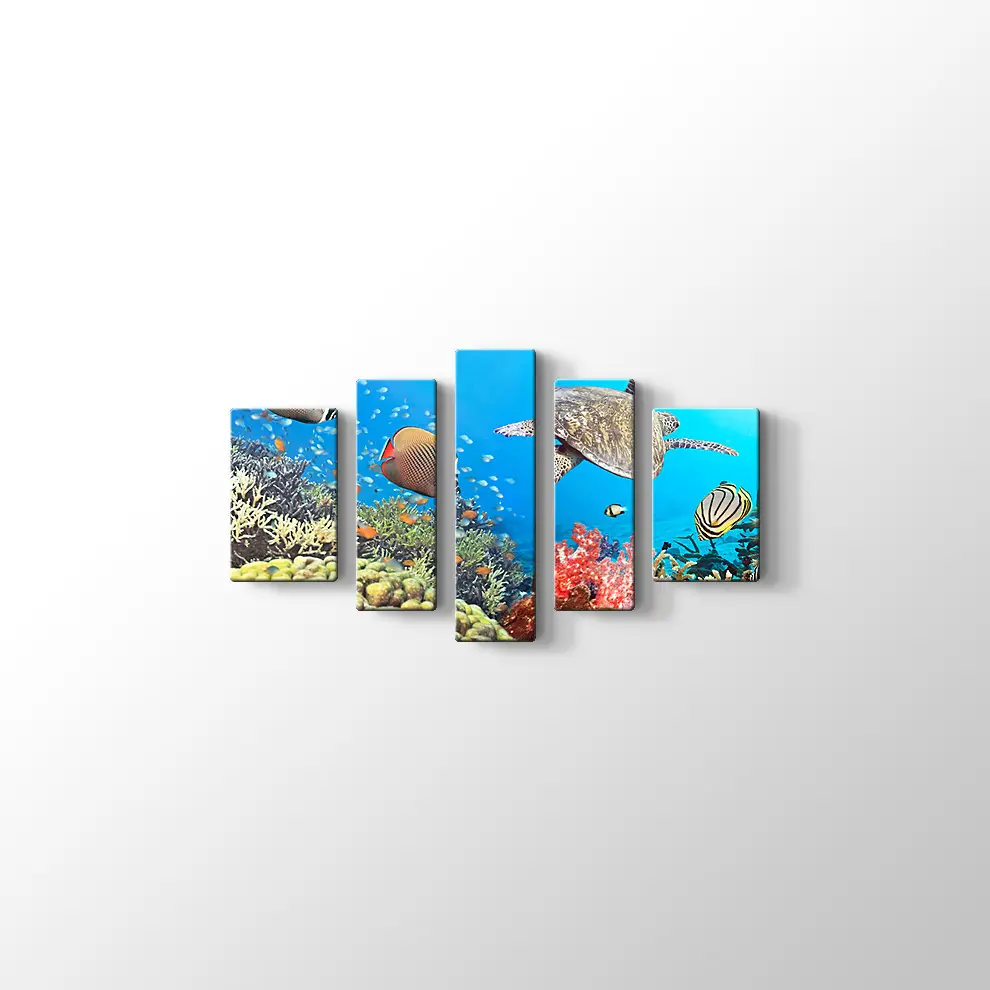 Panaroma Su Altı Canlıları Kanvas Tablo