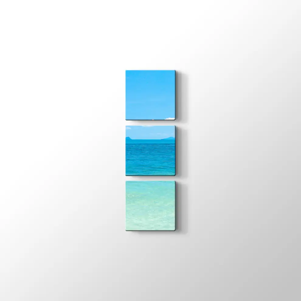 Mavi Okyanusta Tekne Kanvas Tablo