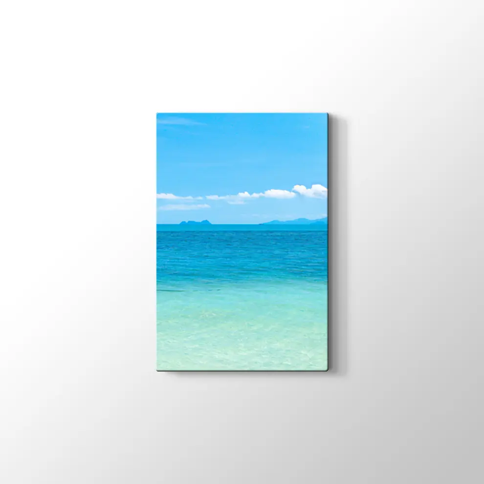 Mavi Okyanusta Tekne Kanvas Tablo