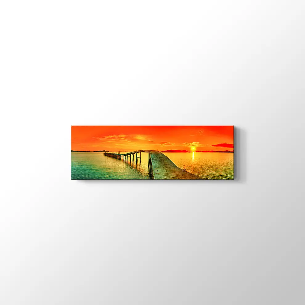İskelede Gün Batımı Kanvas Tablo
