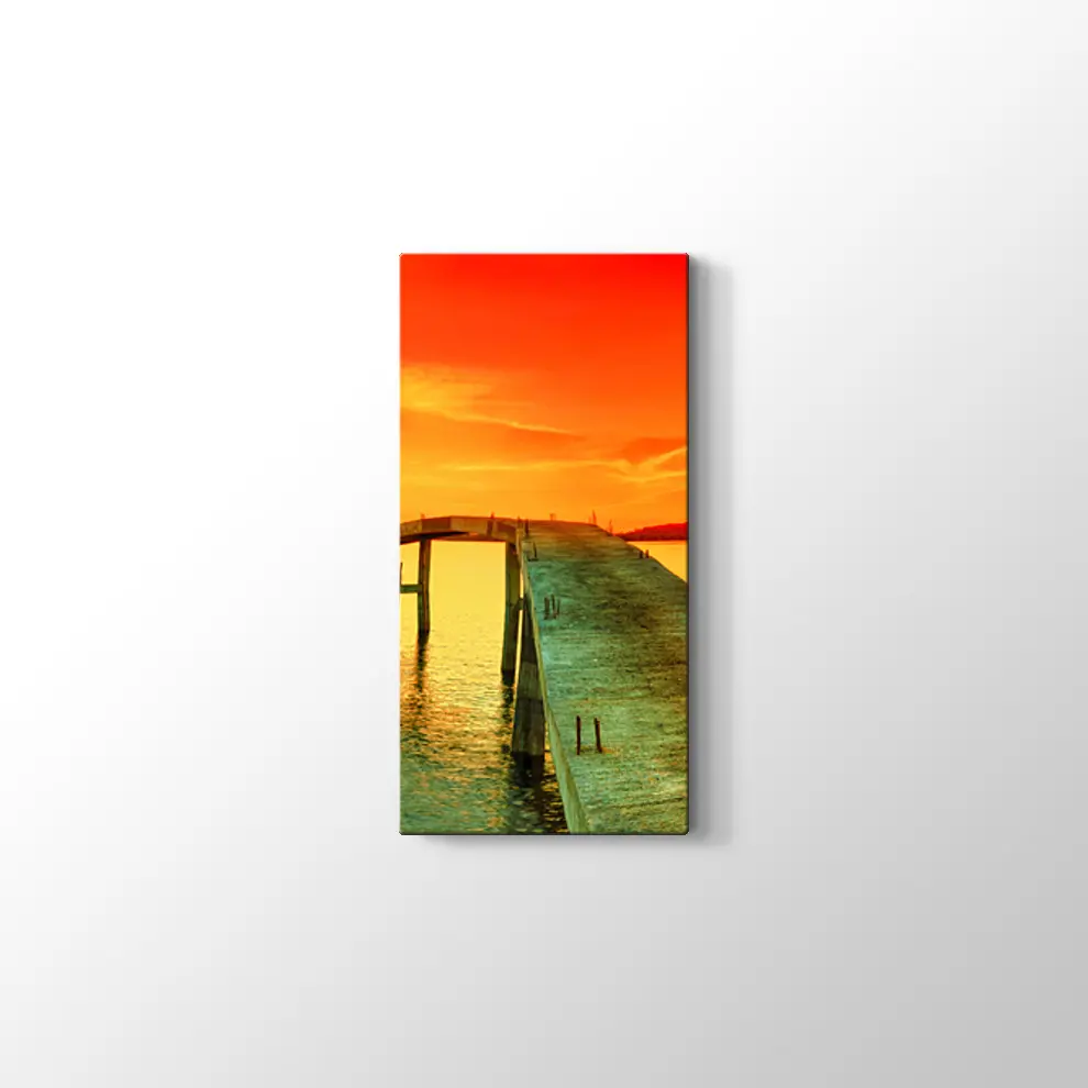 İskelede Gün Batımı Kanvas Tablo