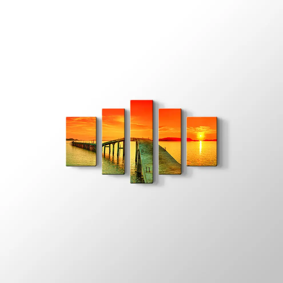 İskelede Gün Batımı Kanvas Tablo