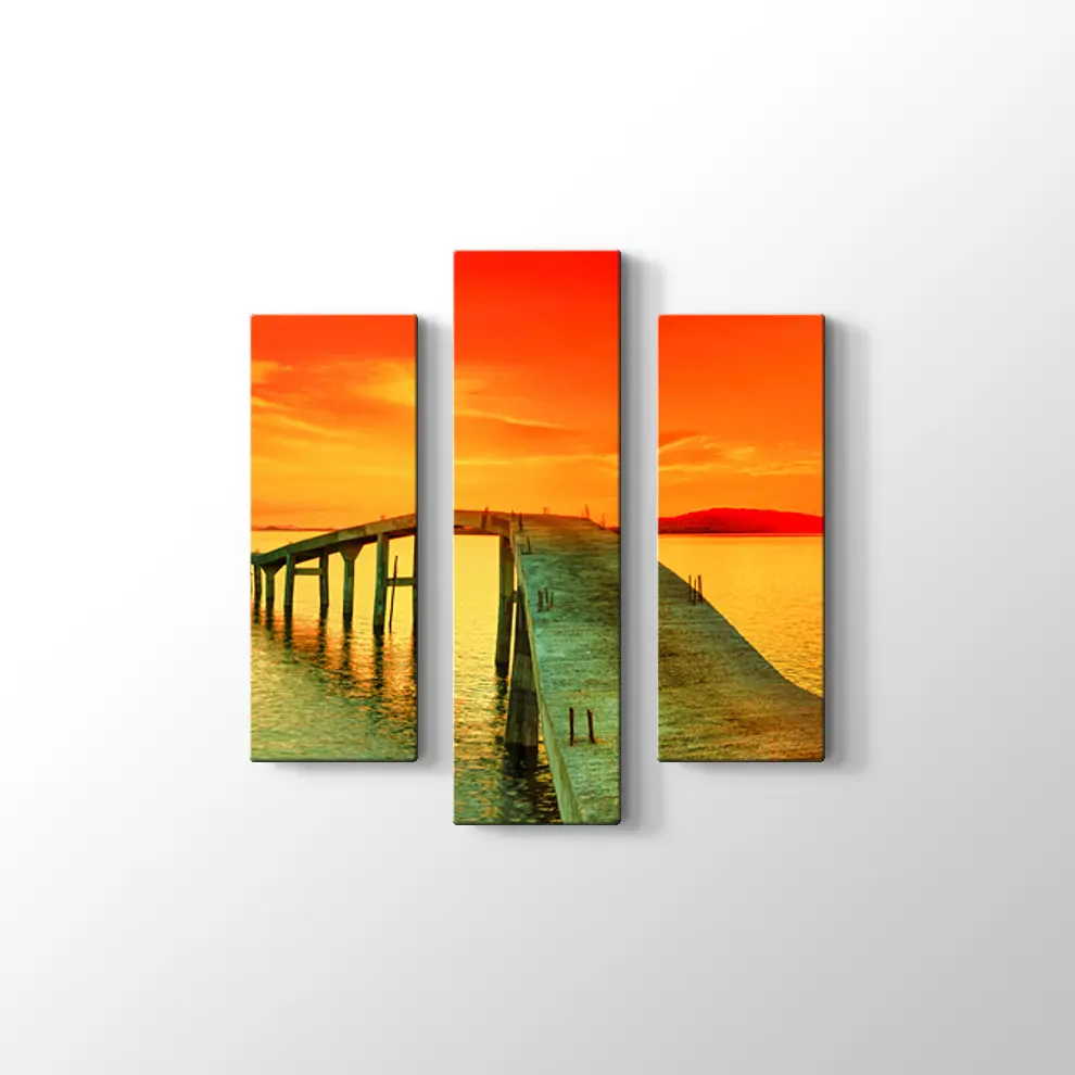 İskelede Gün Batımı Kanvas Tablo