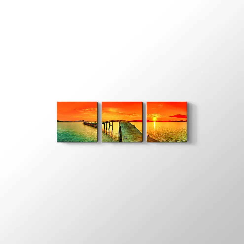 İskelede Gün Batımı Kanvas Tablo