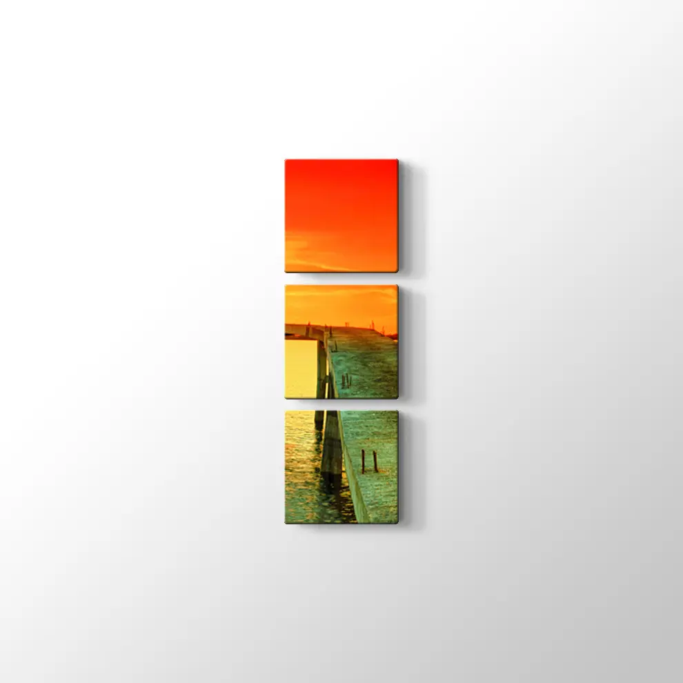 İskelede Gün Batımı Kanvas Tablo