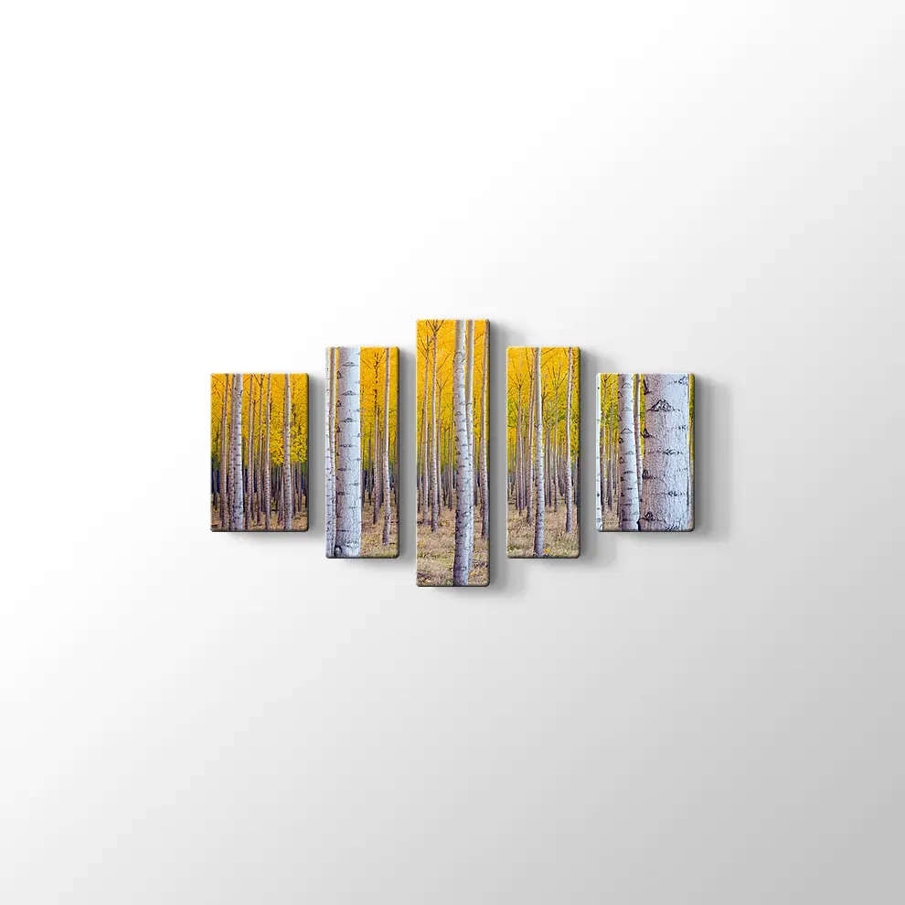 Orman ve Sarı Kompozisyonu Kanvas Tablo