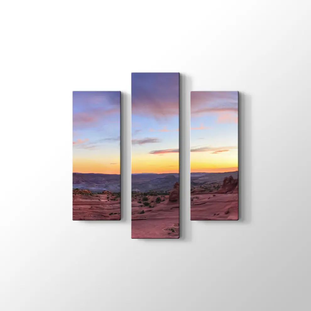 Arches Ulusal Parkı Panoramik Gün Batımı Kanvas Tablo