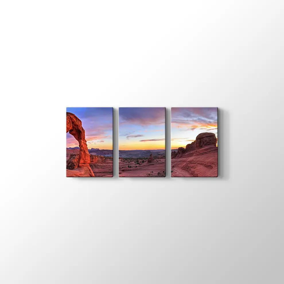 Arches Ulusal Parkı Panoramik Gün Batımı Kanvas Tablo