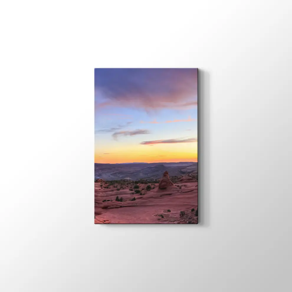 Arches Ulusal Parkı Panoramik Gün Batımı Kanvas Tablo