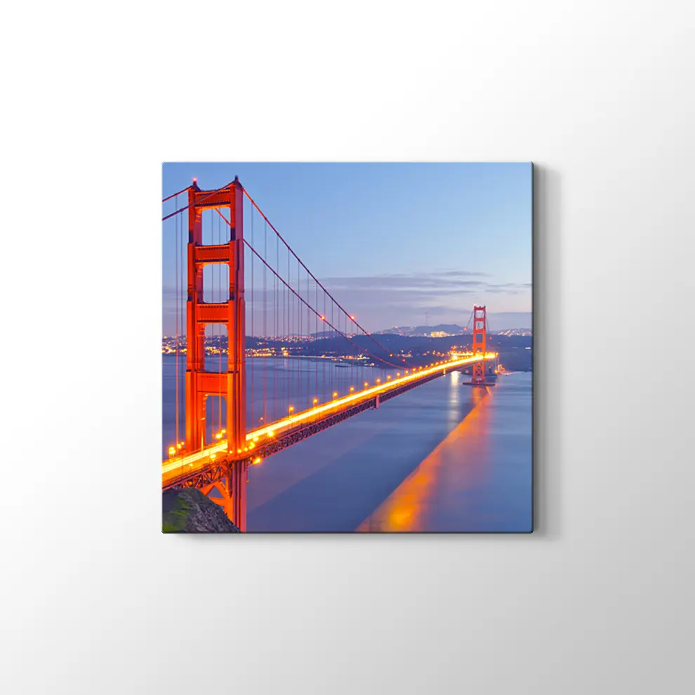 Gece Köprü Manzarası Kanvas Tablo