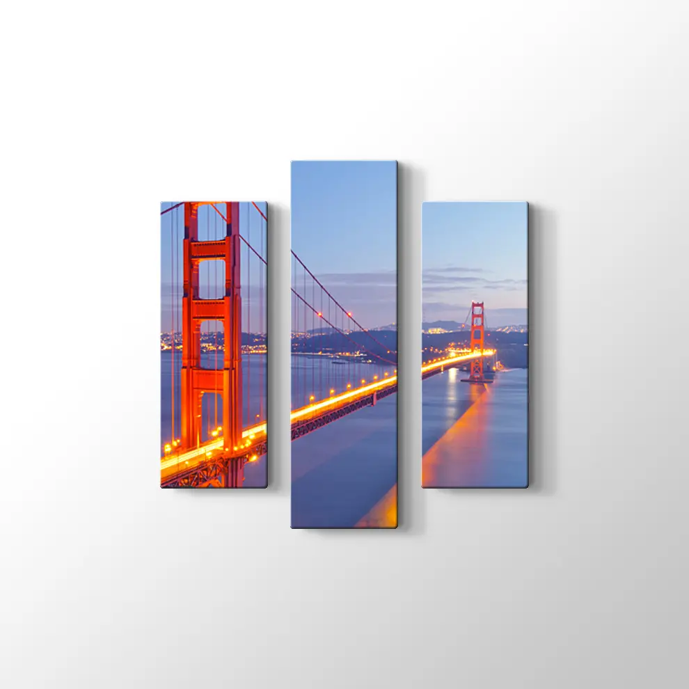 Gece Köprü Manzarası Kanvas Tablo