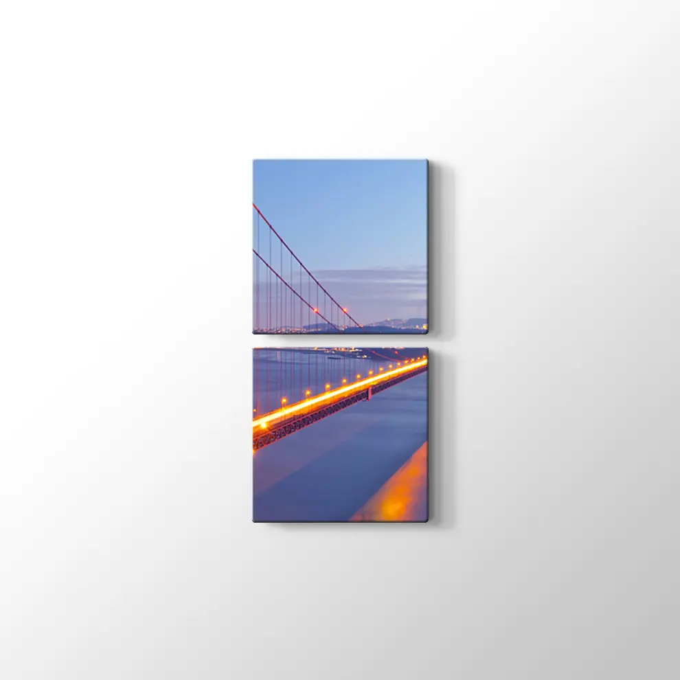Gece Köprü Manzarası Kanvas Tablo