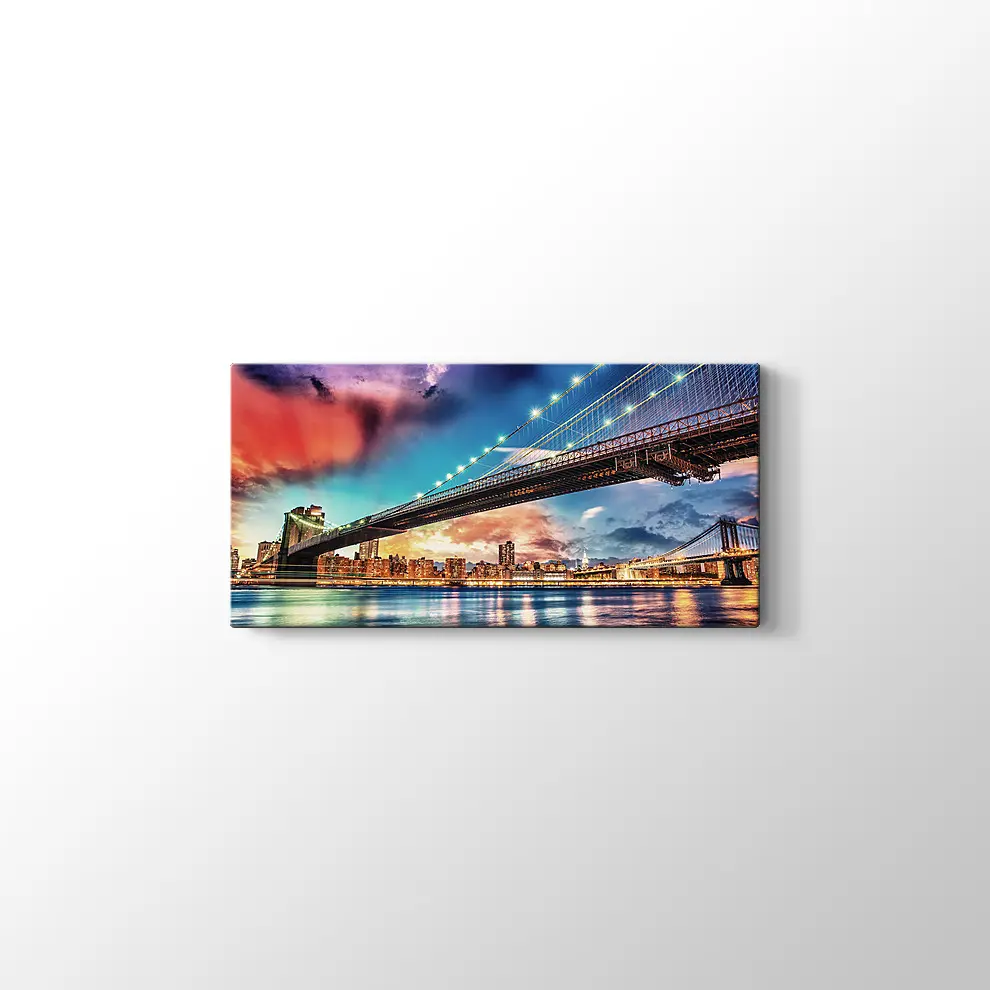 Brooklyn ve Manhattan Köprüsü Kanvas Tablo