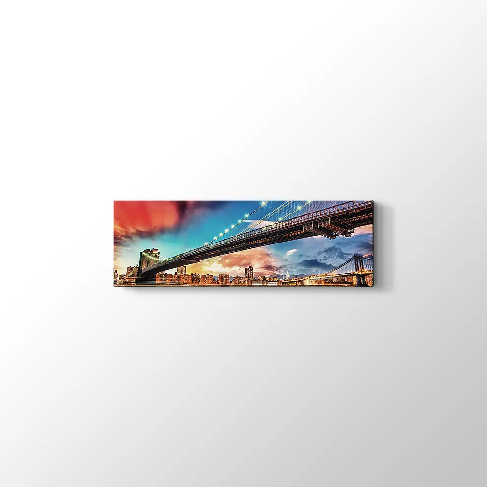 Brooklyn ve Manhattan Köprüsü Kanvas Tablo