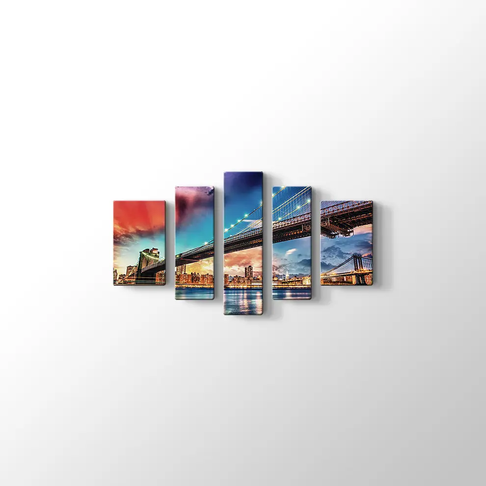 Brooklyn ve Manhattan Köprüsü Kanvas Tablo