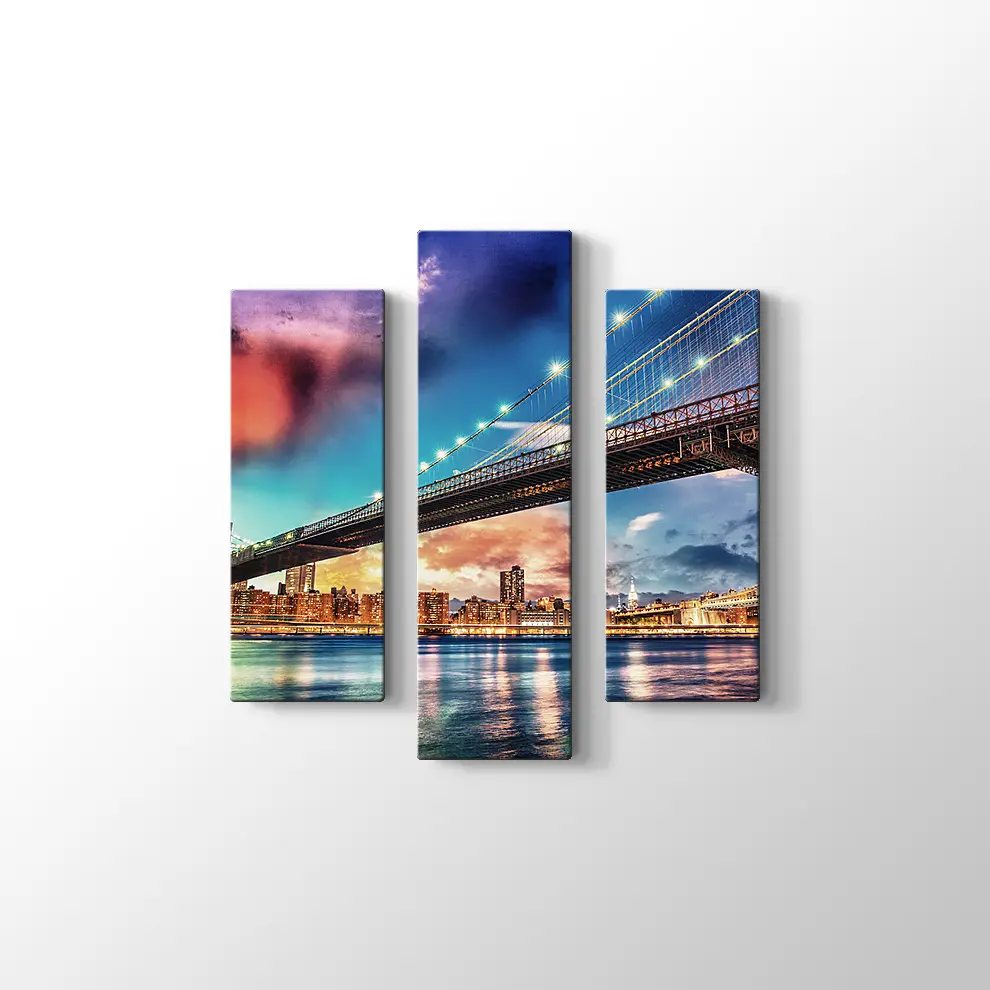 Brooklyn ve Manhattan Köprüsü Kanvas Tablo
