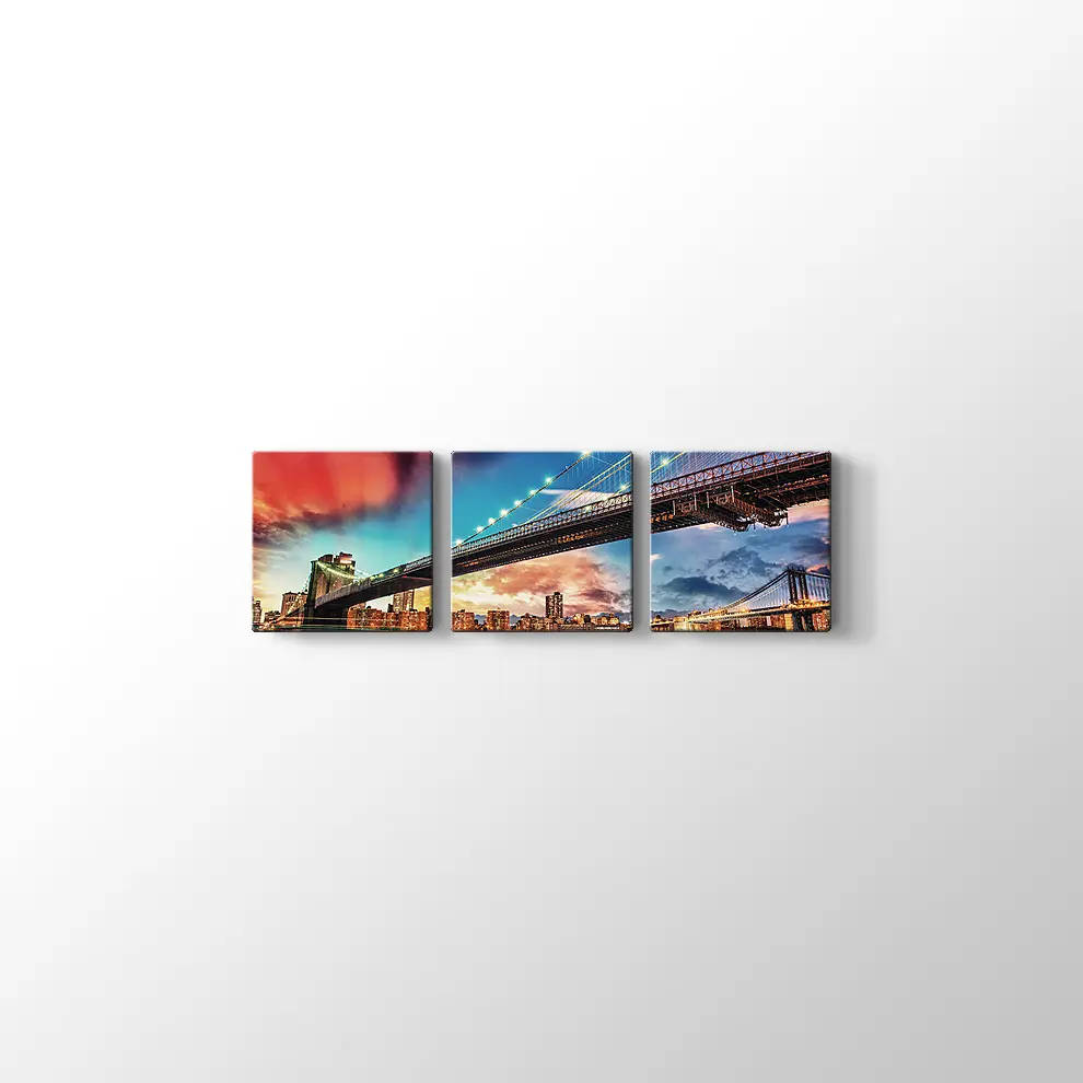 Brooklyn ve Manhattan Köprüsü Kanvas Tablo