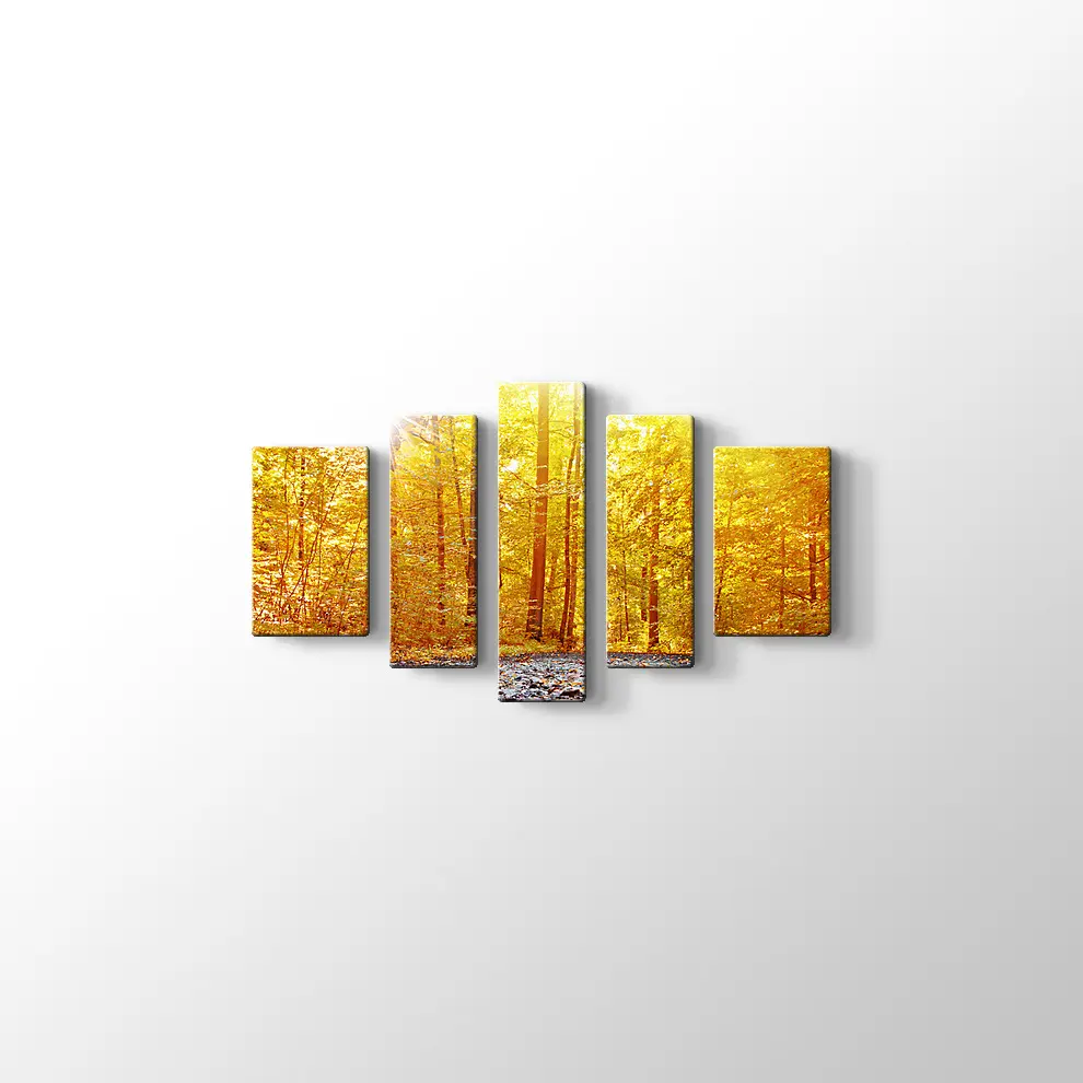 Panaromik Orman Manzarasında Sonbahar Kanvas Tablo