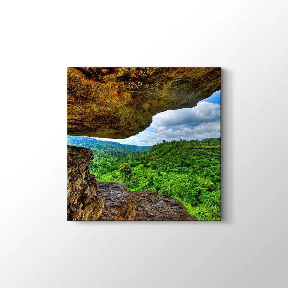 Gana Umbrella Rock Manzara Kanvas Tablo