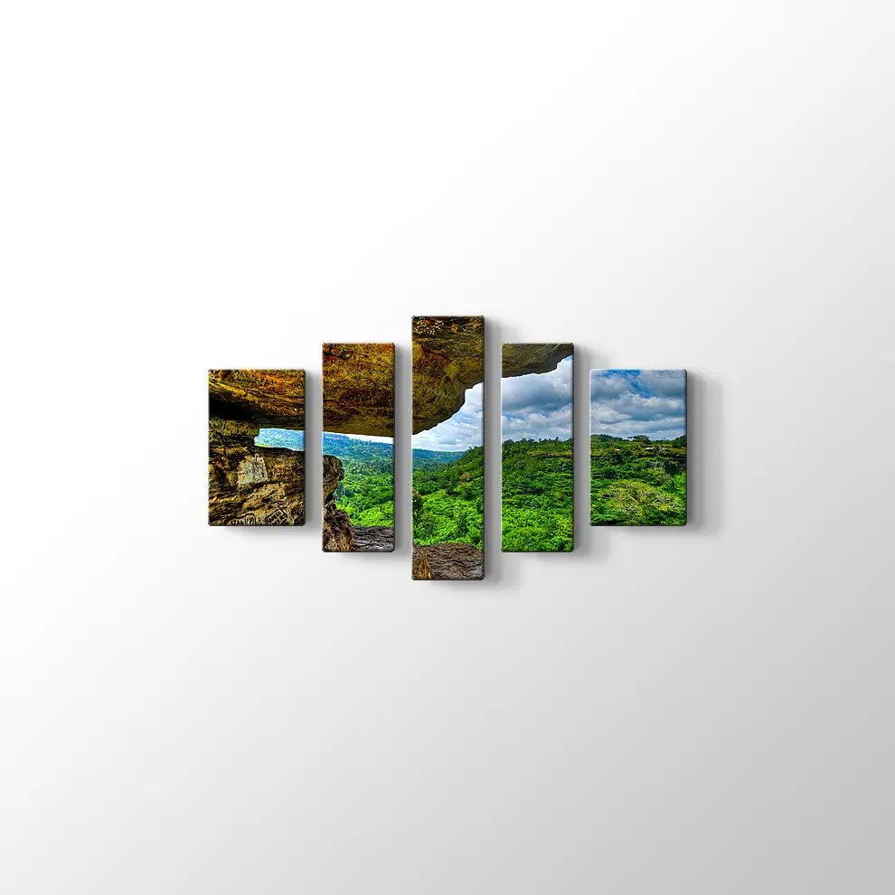 Gana Umbrella Rock Manzara Kanvas Tablo