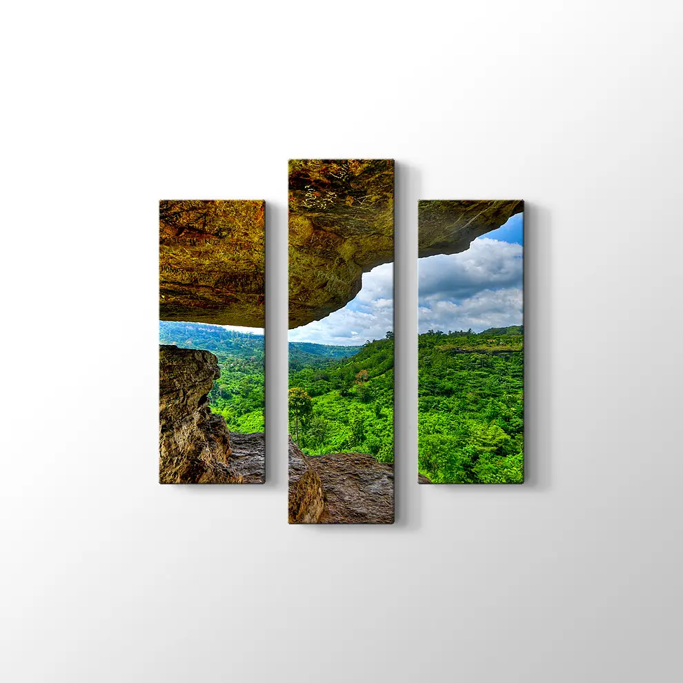 Gana Umbrella Rock Manzara Kanvas Tablo