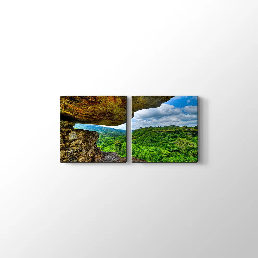 Gana Umbrella Rock Manzara Kanvas Tablo