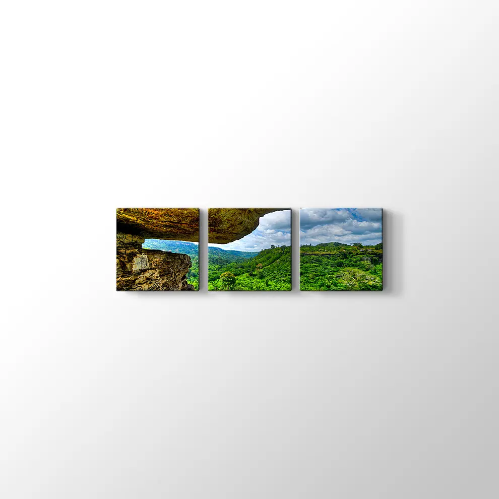 Gana Umbrella Rock Manzara Kanvas Tablo