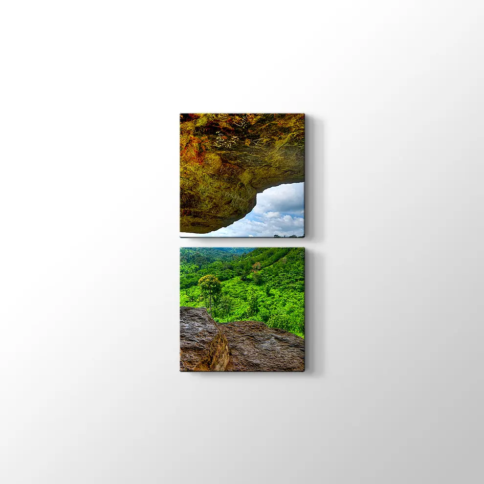 Gana Umbrella Rock Manzara Kanvas Tablo