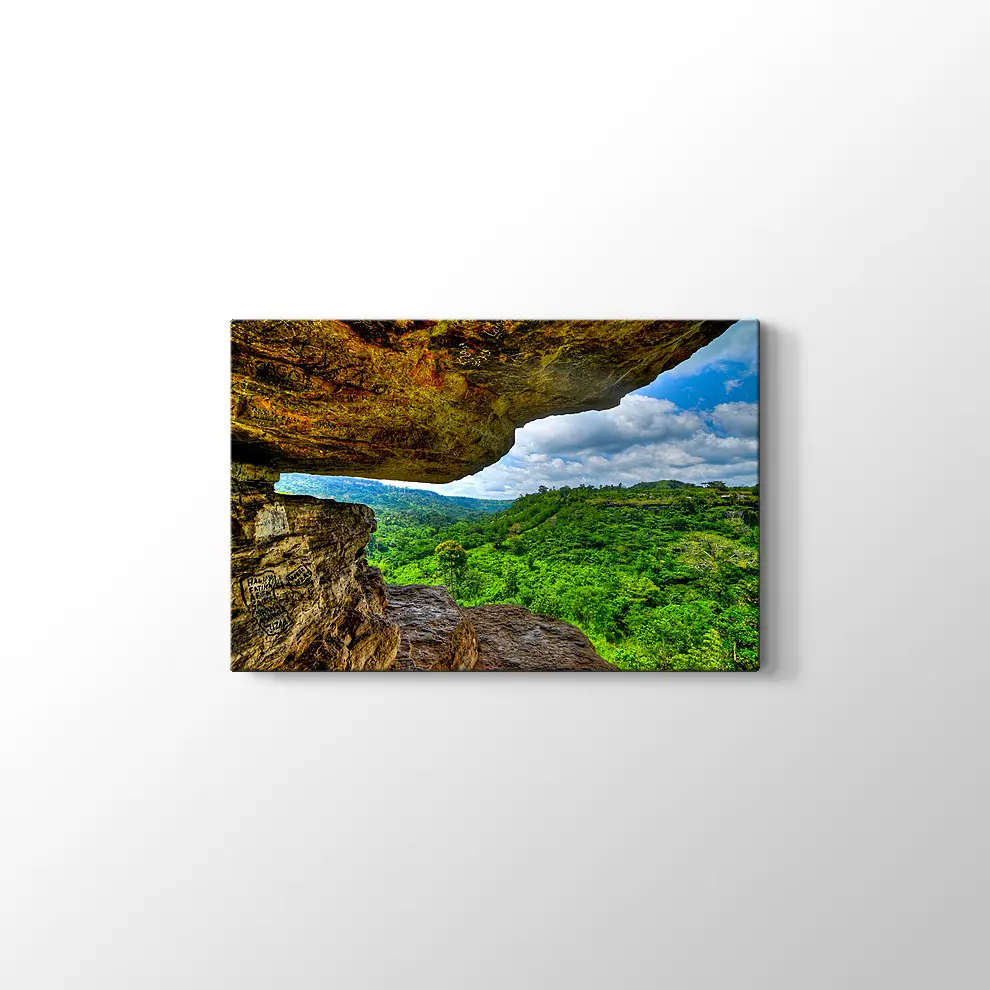 Gana Umbrella Rock Manzara Kanvas Tablo