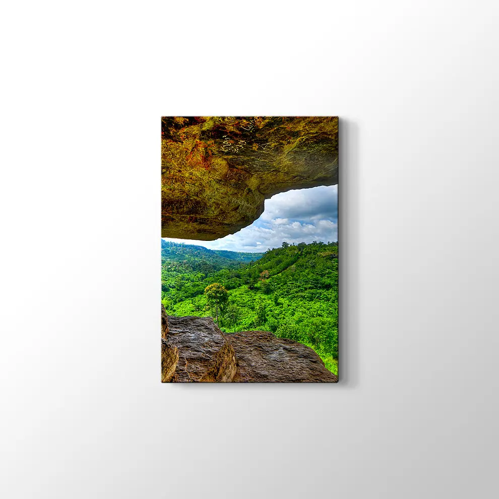 Gana Umbrella Rock Manzara Kanvas Tablo