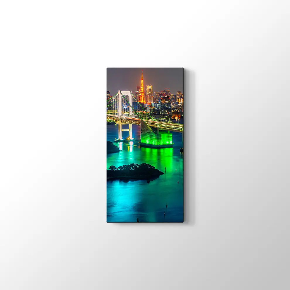 Tokyo Kulesi ve Gökkuşağı Köprüsü Kanvas Tablo