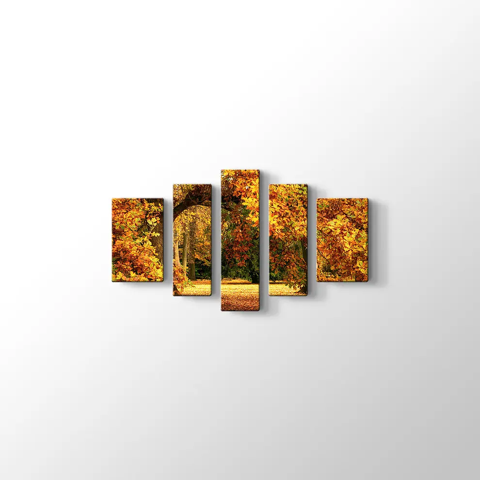 Sonbahar Meşe Ağaçları Kanvas Tablo