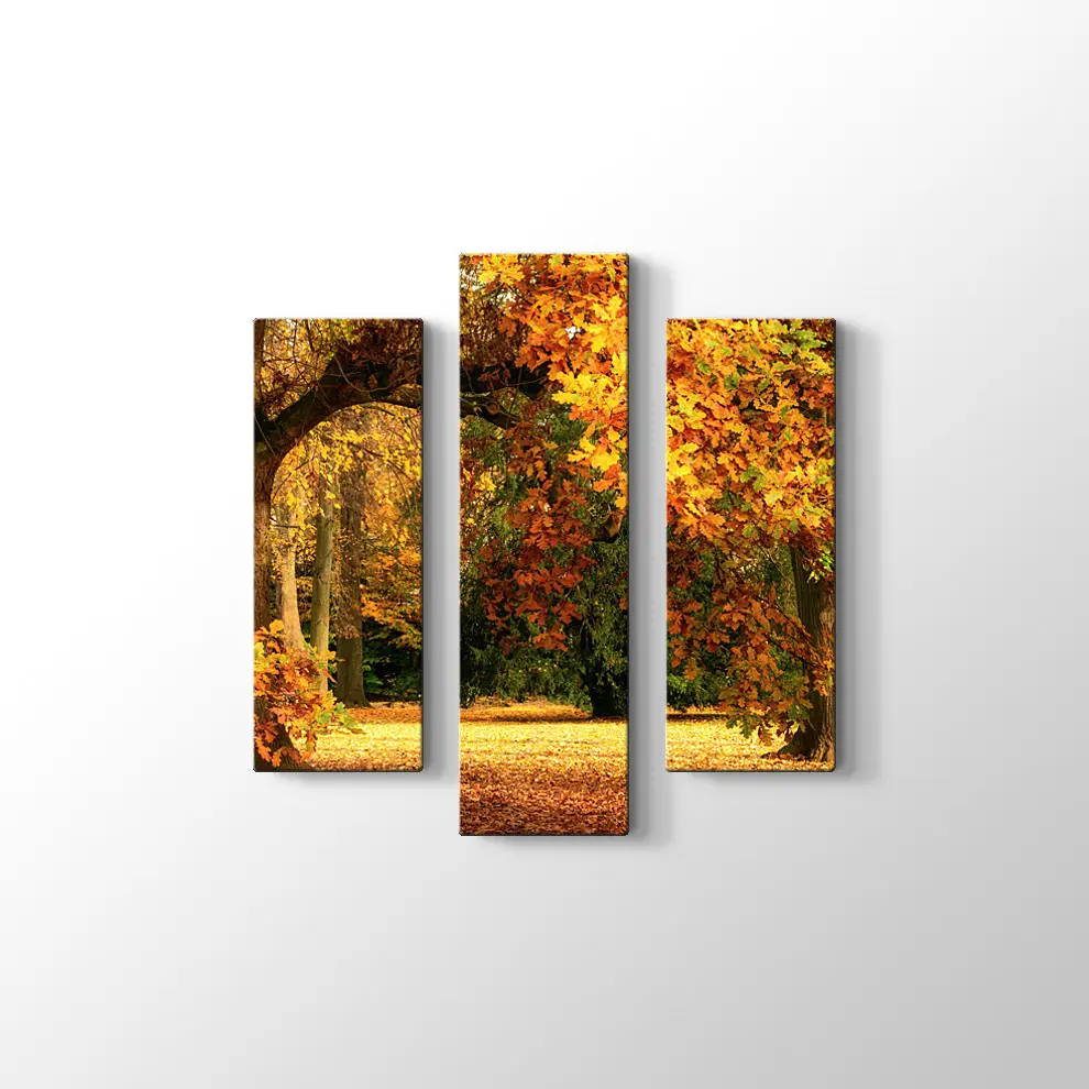Sonbahar Meşe Ağaçları Kanvas Tablo