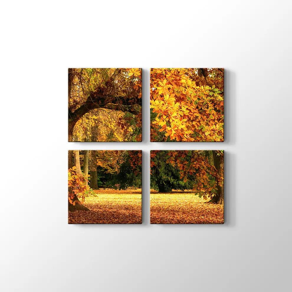 Sonbahar Meşe Ağaçları Kanvas Tablo