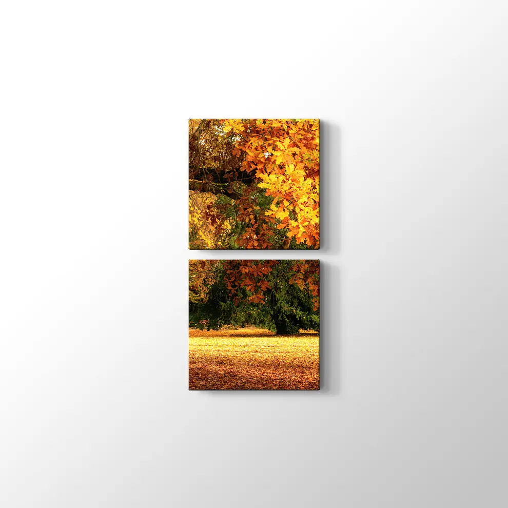 Sonbahar Meşe Ağaçları Kanvas Tablo