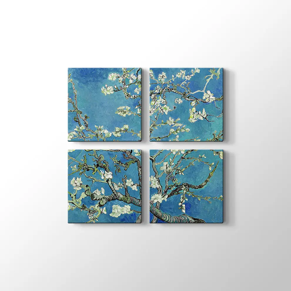 Çiçek Açan Badem Ağacı Kanvas Tablo