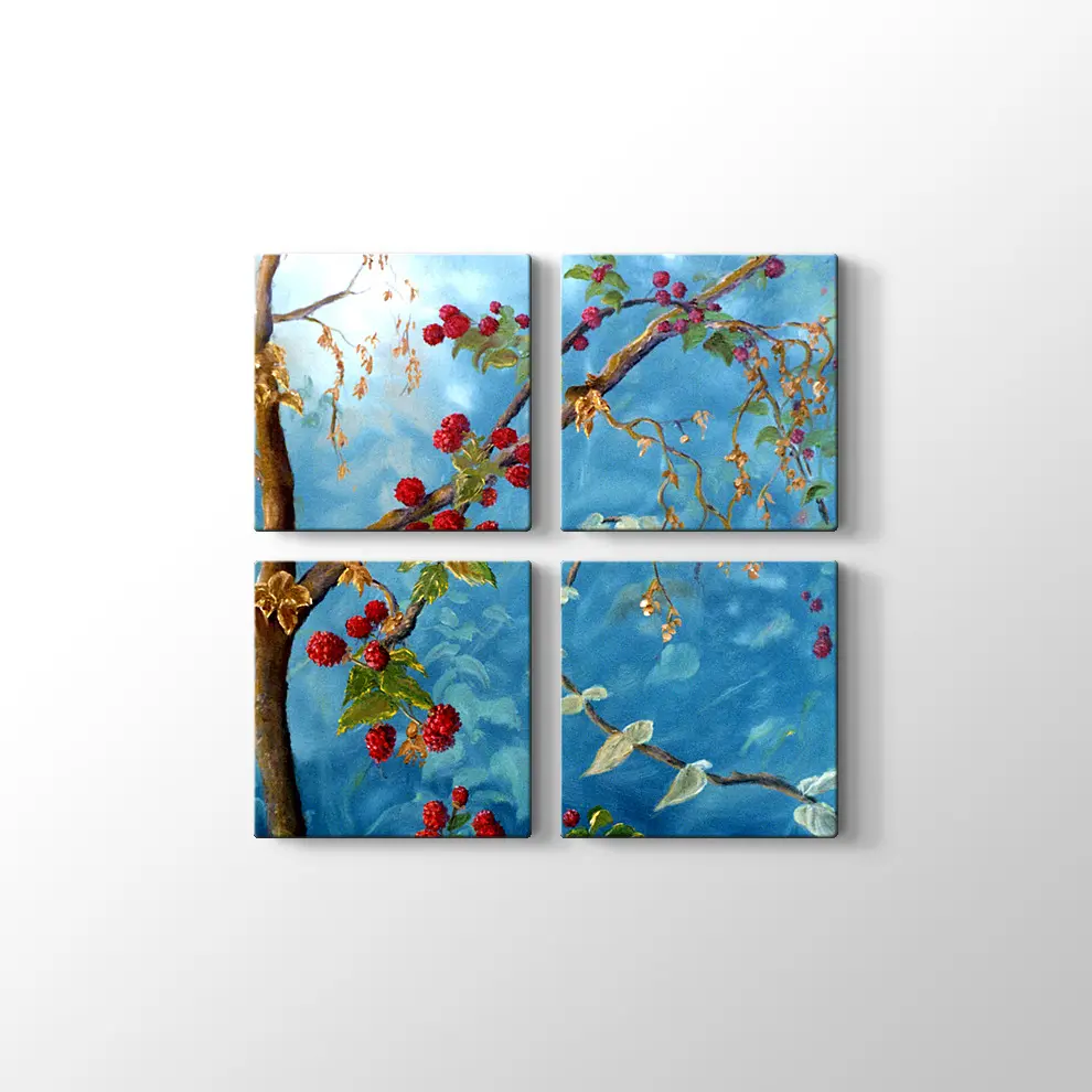 Meyveler ve Sarmaşıklar Kanvas Tablo