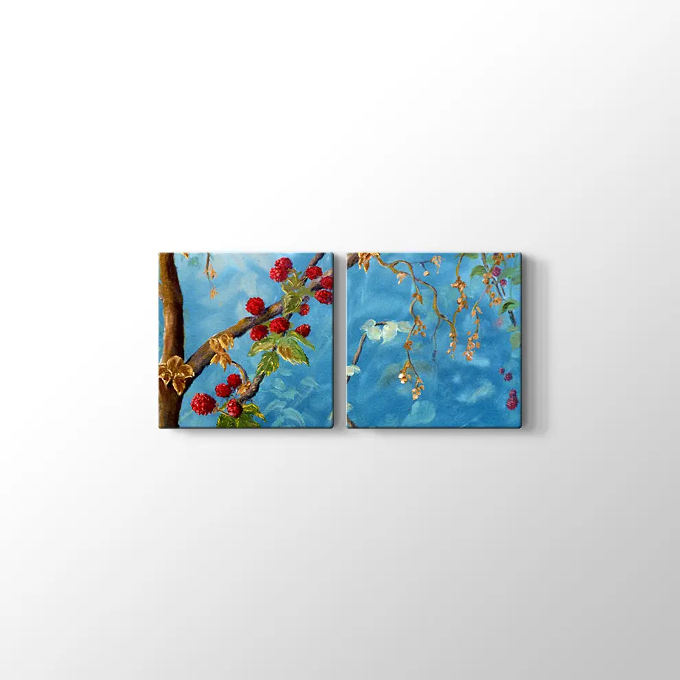 Meyveler ve Sarmaşıklar Kanvas Tablo