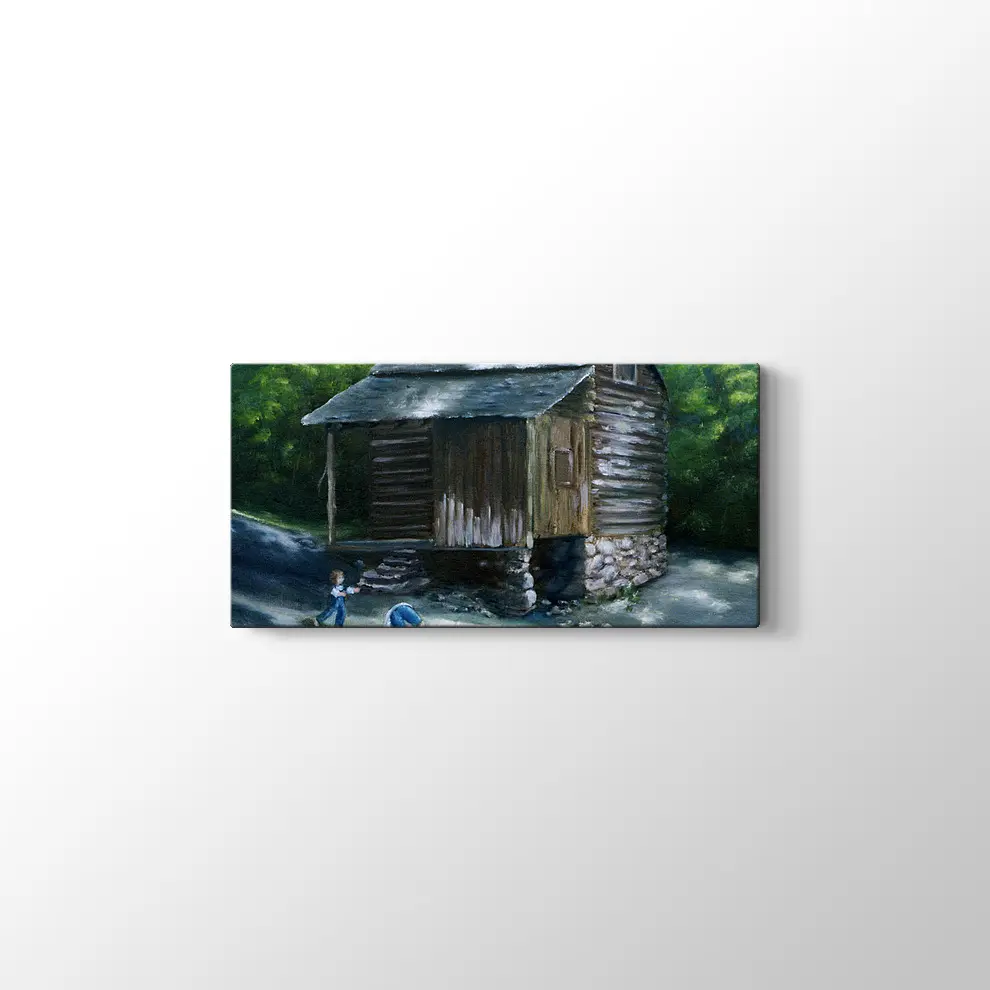 Eski Dağ Evi Kanvas Tablo