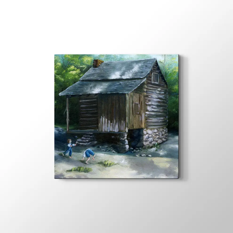 Eski Dağ Evi Kanvas Tablo