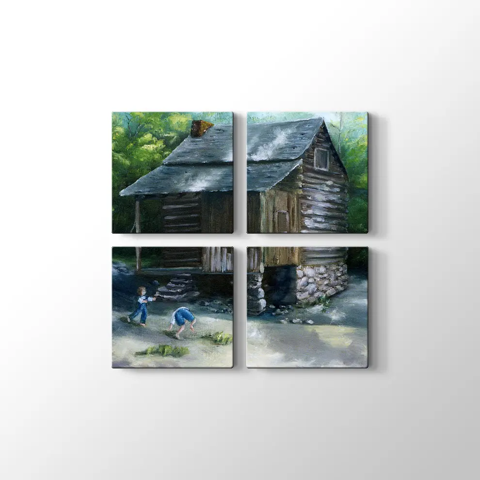 Eski Dağ Evi Kanvas Tablo