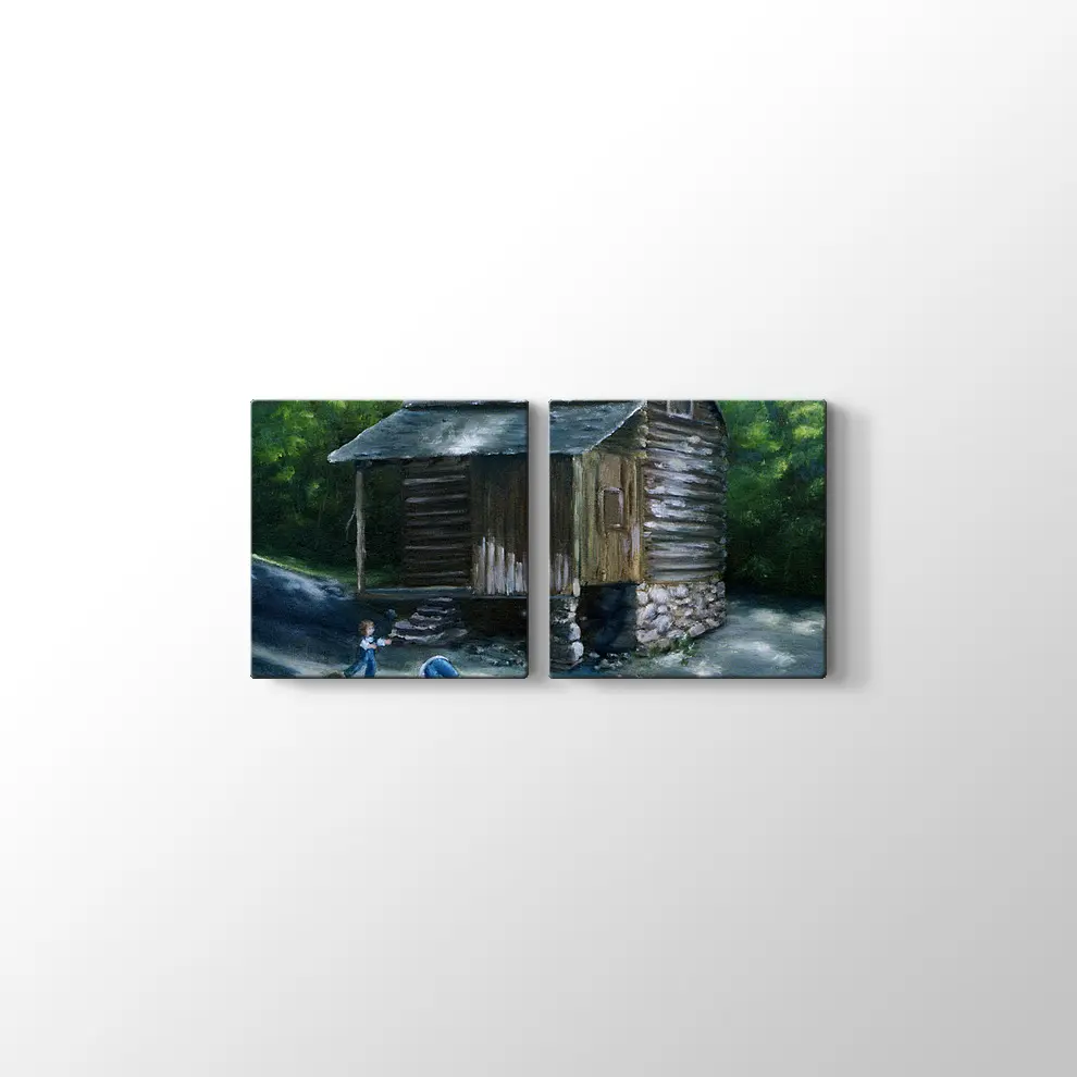 Eski Dağ Evi Kanvas Tablo