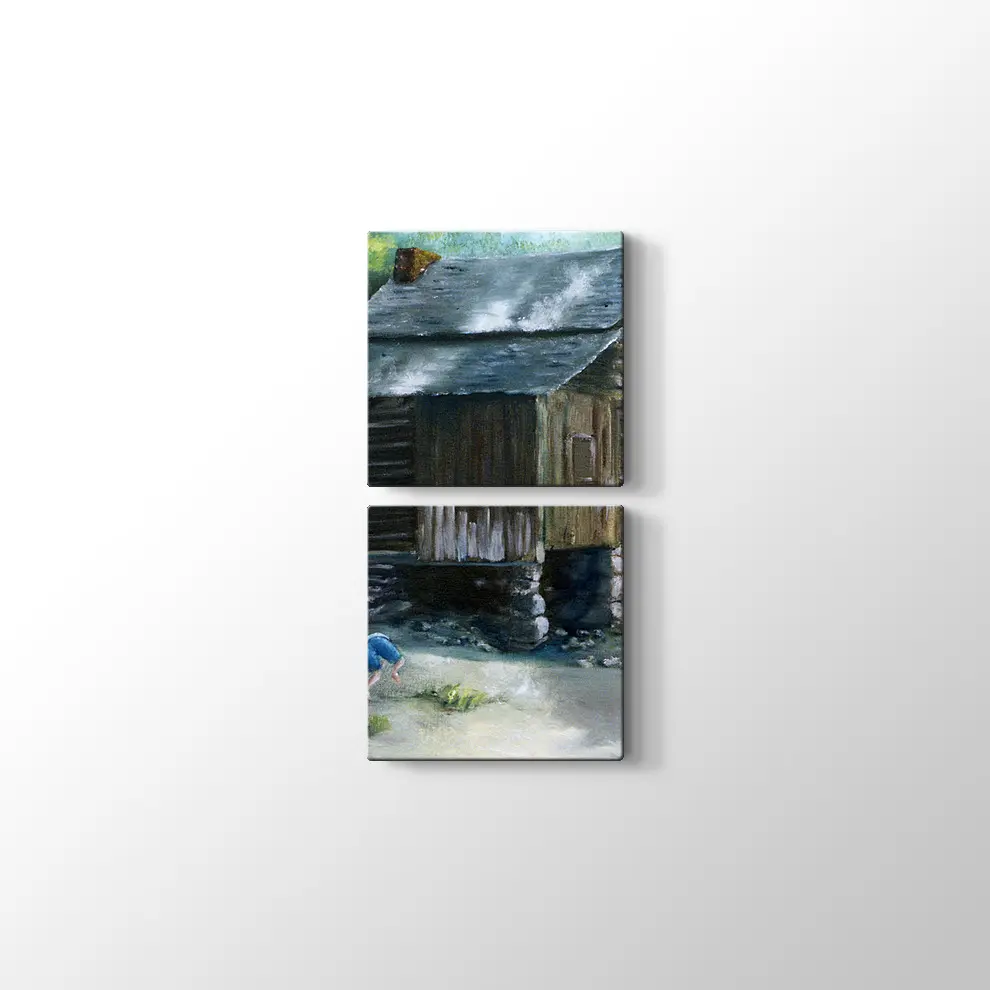 Eski Dağ Evi Kanvas Tablo