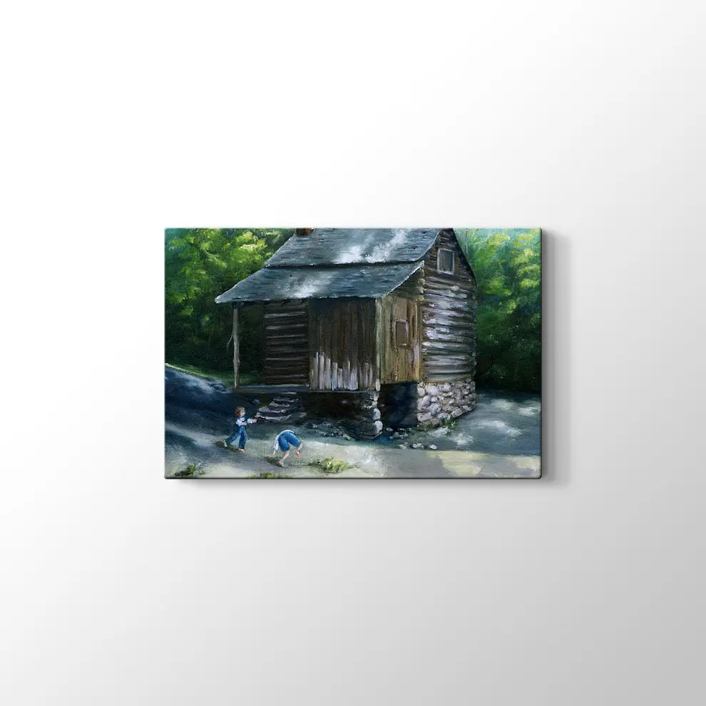 Eski Dağ Evi Kanvas Tablo